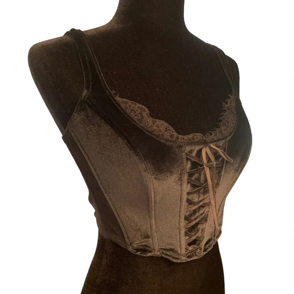 Victoria’s Secret Dream Angels Black Velvet Corset Top size Large - Picture 3 of 8